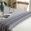 Tablecloth-Elegant Simplicity in Pure Color Wool Ball and Washed Cotton