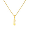 Necklace,Plating Stainless Steel Ancient English Letter Pendant -18K Gold