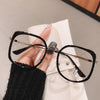 Anti-blue Light Glasses Frame Vintage Large Square Eyeglasses Blocking Blue-ray Oversized Spectacles Frames for  Men Women .