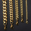 Timeless Stainless Steel Men's Necklaces - Versatile Black, Gold, and Silver Chains for Men and Women, Featuring Curb Cuban Design in Various Widths (3/5/7/9/11mm).