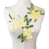 Exquisite 3D Embroidered Yellow Rose Flower Venice Lace Applique - Enhance Your Sewing Projects with Stunning Neckline Collar Accessories