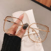 Anti-blue Light Glasses Frame Vintage Large Square Eyeglasses Blocking Blue-ray Oversized Spectacles Frames for  Men Women .