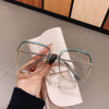 Anti-blue Light Glasses Frame Vintage Large Square Eyeglasses Blocking Blue-ray Oversized Spectacles Frames for  Men Women .