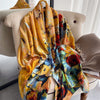 Women Silk Winter Scarf | Luxury Design Print Lady Beach Shawl Scarves