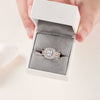 Silver (Wedding Ring) Bridal Set with Cushion Cut, Complemented by a Plug-in Rose Gold Wedding Ring, Perfect for Women.