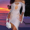 Dress Shoulder Off Prom Long Gown - Sz Lace Size Sheer Party Out Beaded Hollow Floral - Babydoll Fishnet Mini Ball