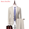13 Colors 5XL( Jacket + Vest + Pants ) High-End Brand Formal Business Mens Suit Three-Piece Groom Wedding Dress Solid Color Suit