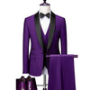 Men Skinny 3 Pieces Set Formal Slim Fit-Prom Suit / Male Groom Wedding Blazers High Quality Dress Jacket Coat Pants Vest