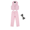 Young Gentlemen's Candy-Colored Waistcoat Set: A Dapper Choice for Kids' Formal Wedding Attire, Featuring a Bowtie, Shirt, Vest, and Pants