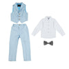 Young Gentlemen's Candy-Colored Waistcoat Set: A Dapper Choice for Kids' Formal Wedding Attire, Featuring a Bowtie, Shirt, Vest, and Pants