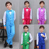 CHIC DRESS HOUSE 4Pcs Kids Boys Formal Vest Suits Child Clothes Sets Wedding  Performance Outfits 3-12 Years
