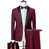 Men Skinny 3 Pieces Set Formal Slim Fit-Prom Suit / Male Groom Wedding Blazers High Quality Dress Jacket Coat Pants Vest