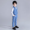 Young Gentlemen's Candy-Colored Waistcoat Set: A Dapper Choice for Kids' Formal Wedding Attire, Featuring a Bowtie, Shirt, Vest, and Pants