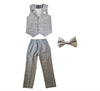 Young Gentlemen's Candy-Colored Waistcoat Set: A Dapper Choice for Kids' Formal Wedding Attire, Featuring a Bowtie, Shirt, Vest, and Pants