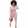 Rock Style Famous Suit Lady Outfits-New African Elastic Bazin Baggy Pants-2 Piece Sets.