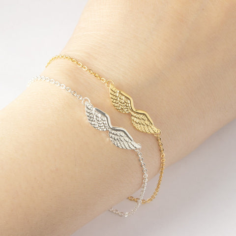 Stylish Vintage Gothic Angel Wings Bracelet for Women - Stainless Steel with Gold Color - BFF Bracelet - Pulsera Mujer Jewelry