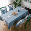 Tablecloth Rustic Blue Table Cotton Floral Linen Inch Classic Oval Fabric Cloth Tablecloths Rectangle