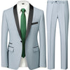 CHIC DRESS HOUSE-3-Piece Male Business Casual Wedding Suit Set: Color Block Collar Jacket, Trousers, and Waistcoat, Perfect for Mariage with Matching Blazers, Coats, Vests, and Pants