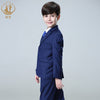 Stylish 3-Piece Blue Blazer Boy's Suit Set: Perfect for Spring and Autumn Formal Occasions, Children's Parties, Hosted Events, and Wedding Costumes, Available for Wholesale