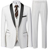 CHIC DRESS HOUSE-3-Piece Male Business Casual Wedding Suit Set: Color Block Collar Jacket, Trousers, and Waistcoat, Perfect for Mariage with Matching Blazers, Coats, Vests, and Pants