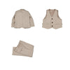 Nimble 2023 Spring Autumn Formal Suit for Boy Children Party Host Wedding Costume Coat Vest Pants 3Pcs Khaki Wholesale Clothing