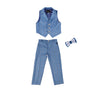 Young Gentlemen's Candy-Colored Waistcoat Set: A Dapper Choice for Kids' Formal Wedding Attire, Featuring a Bowtie, Shirt, Vest, and Pants